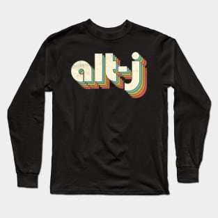 Vintage Alt-J Rainbow Letters Distressed Style Long Sleeve T-Shirt